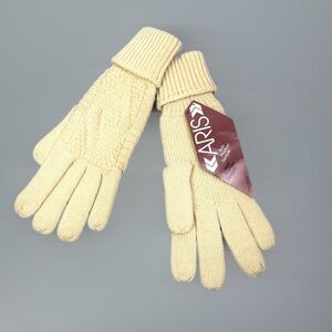 NWT Aris Knit Cream Gloves Wool (?) One Size Vintage